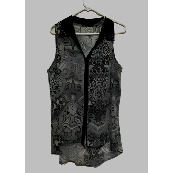 Zac & Rachel Black and Grey Sleeveless Blouse - size XL - Picture 1 of 1